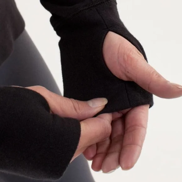 Lululemon Meditate Pullover Sweatshirt Size 10 Black Cotton Fleece Long Sleeve - Picture 3 of 5